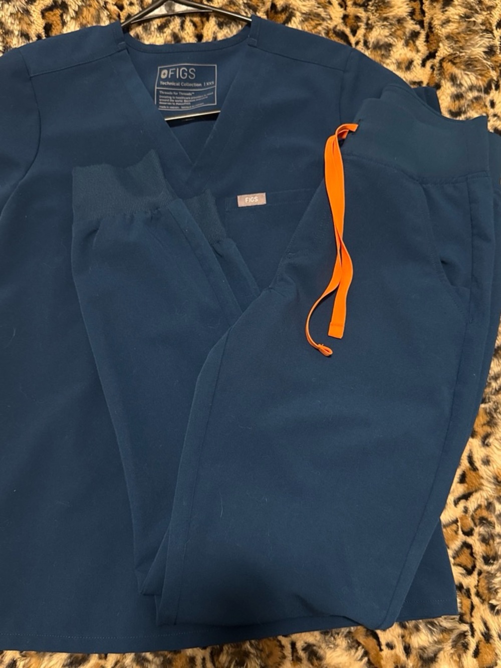 FIGS Women’s Deep reef Jogger Scrub Pants with Orange Drawstring